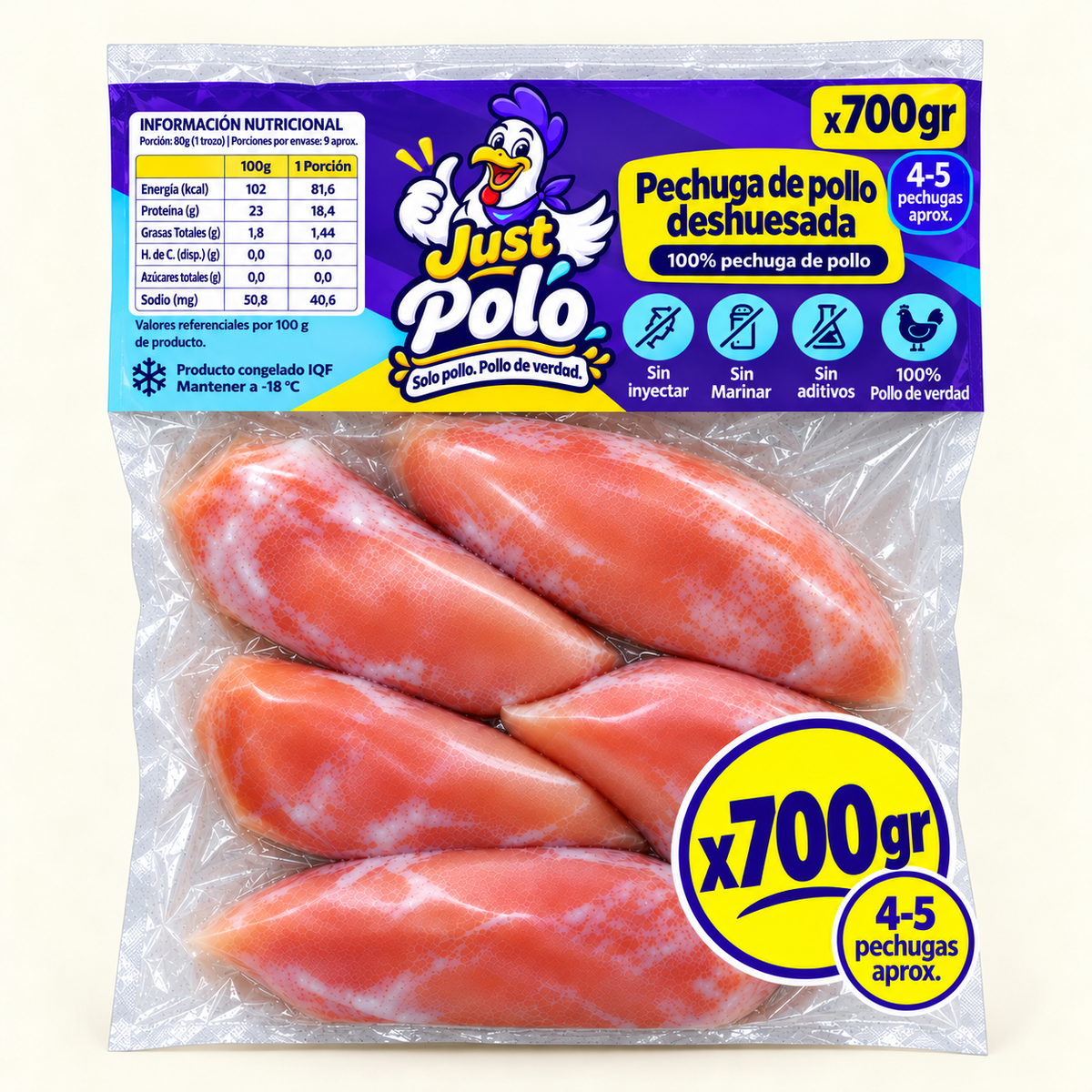 Uno · Pechuga de pollo deshuesada 700 g