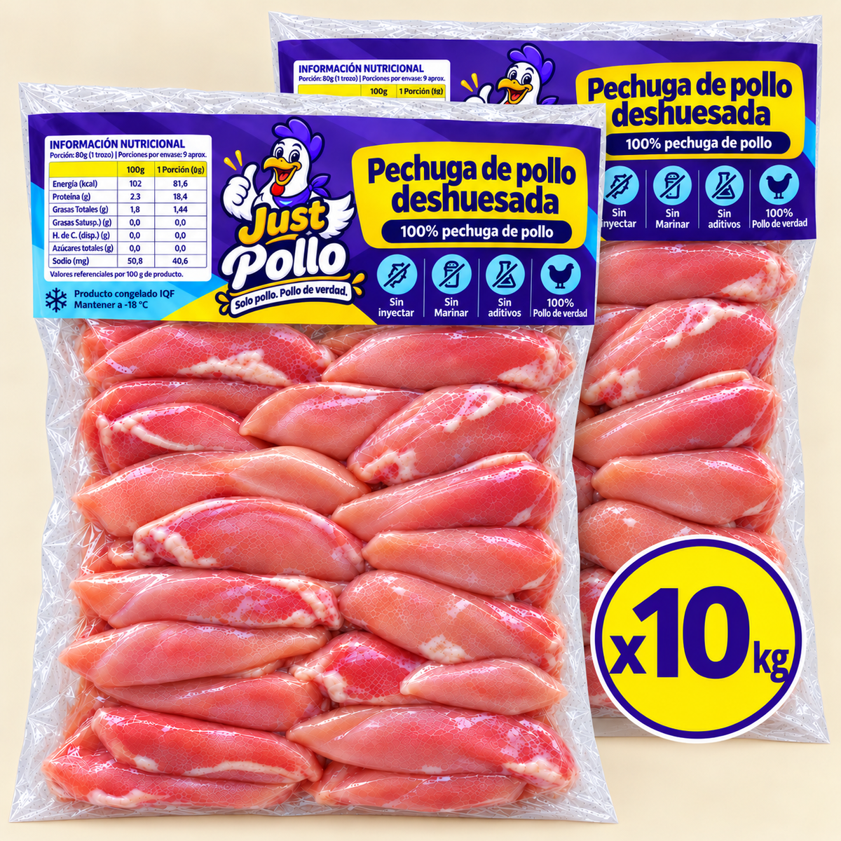Bolsa 10 kg · Pechuga de pollo deshuesada