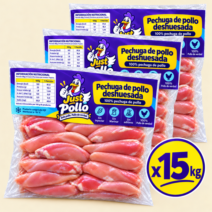 Bolsa 15 kg · Pechuga de pollo deshuesada